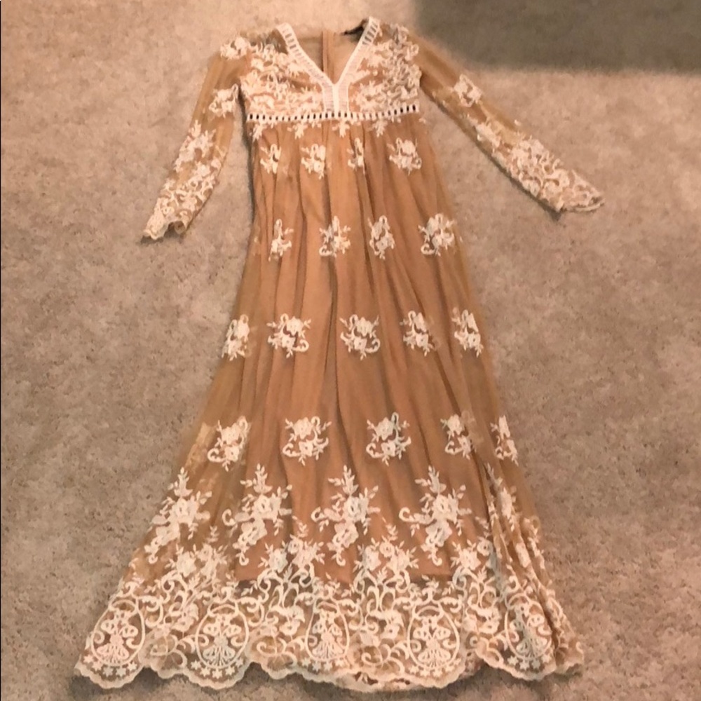 Nude and lace dress